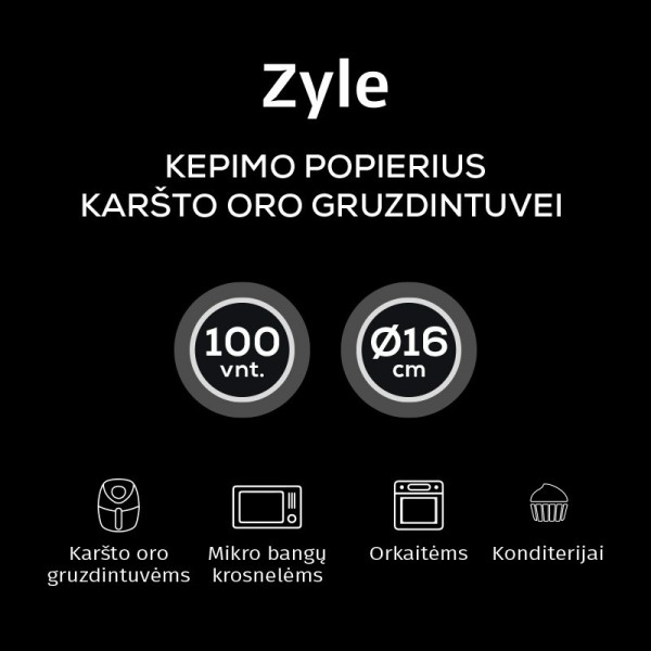 Kepimo popierius karšto oro gruzdintuvei Zyle Ø16 ZY3362AFP, 100 vnt